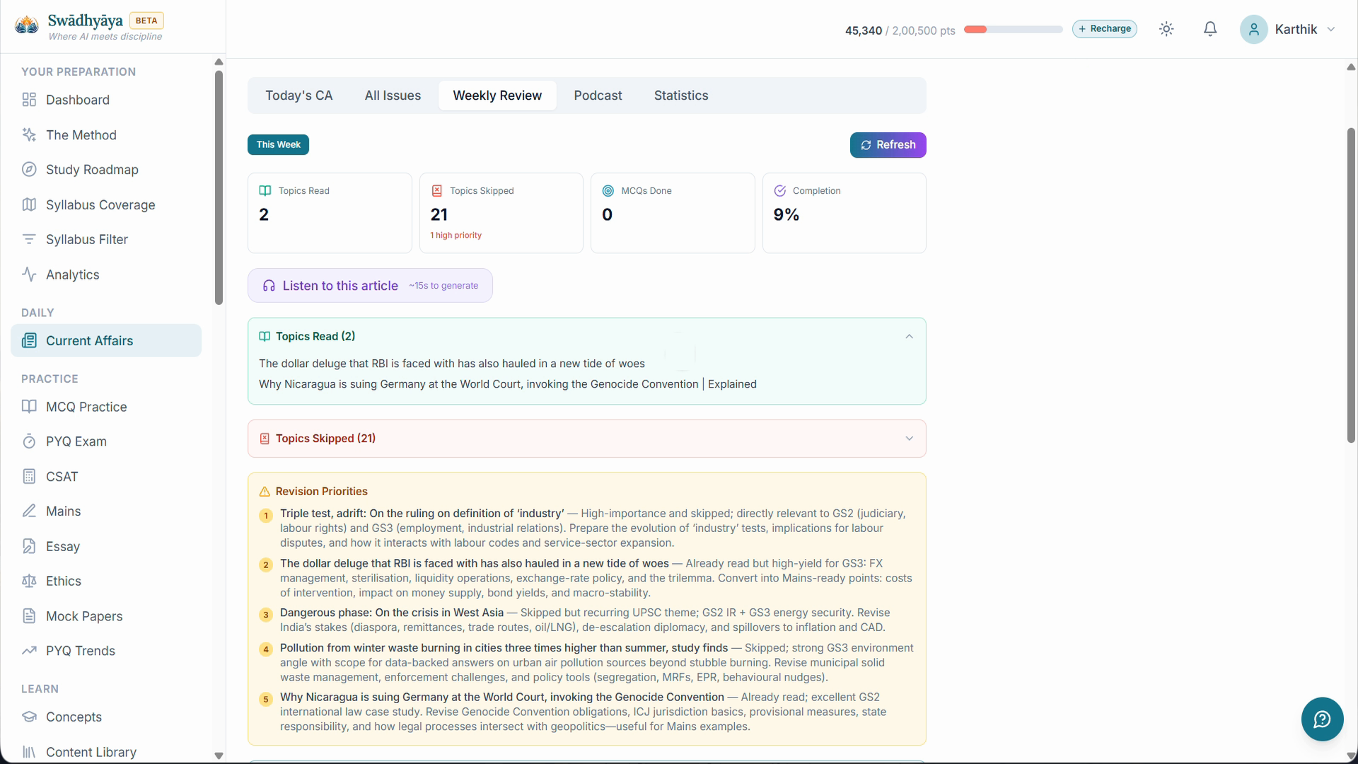 Auto-generated Prelims MCQs on a Current Affairs topic